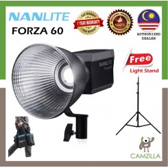 NANLITE Forza 60W 5600K Photography Portable Outdoor LED Monolight COB Light ( Free* 2 meter Light stand ) 